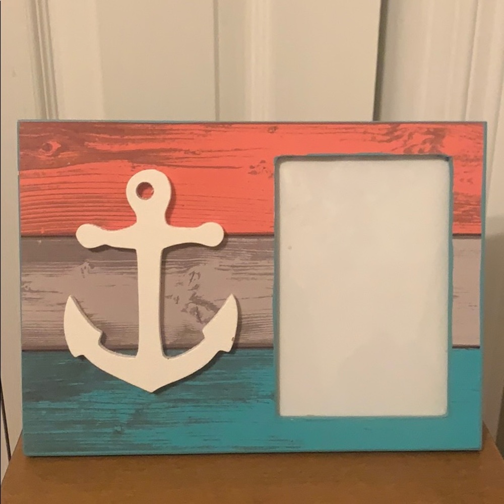 Anchor Picture Frame • Blue/Coral • 4x6 in